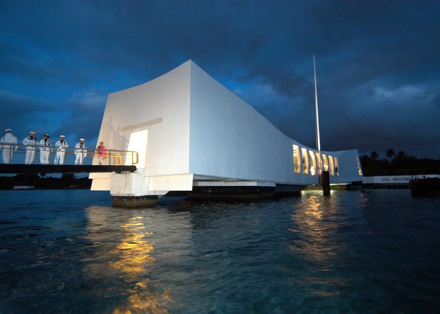 From Waikiki: Pearl Harbor USS Arizona Memorial Program - The Visitor Center stops: Documentary, Road to War, Attack Gallery
