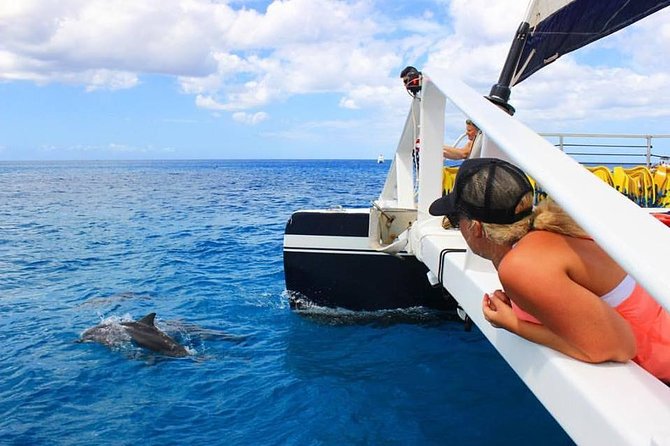 Ko Olina Catamaran Sail and Snorkel with Lunch - Onboard the 53-foot catamaran: room, shade, and a real bar