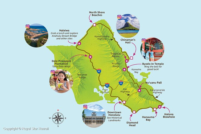 Oahu Grand Circle Island and Haleiwa Tour: 9-Hr Deluxe Experience - Where the day starts: hotel pickup in Waikiki and nearby areas