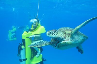 Oahu: Submarine Scooter Adventure - The 50-foot catamaran cruise: Diamond Head views plus a real-world warm-up